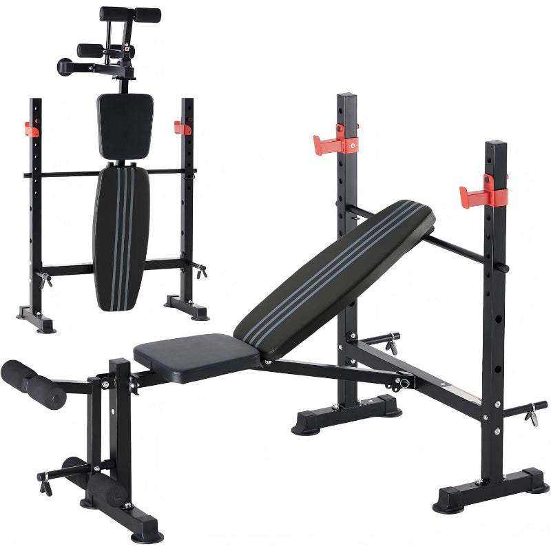 650LBS Foldable Weight Bench With Rack
