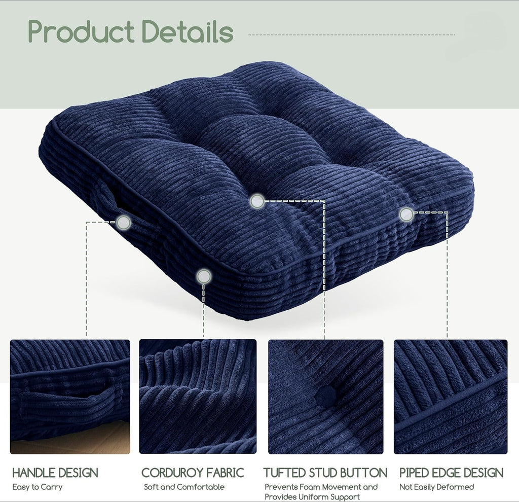 Large Corduroy Yoga Floor Meditation Cushion