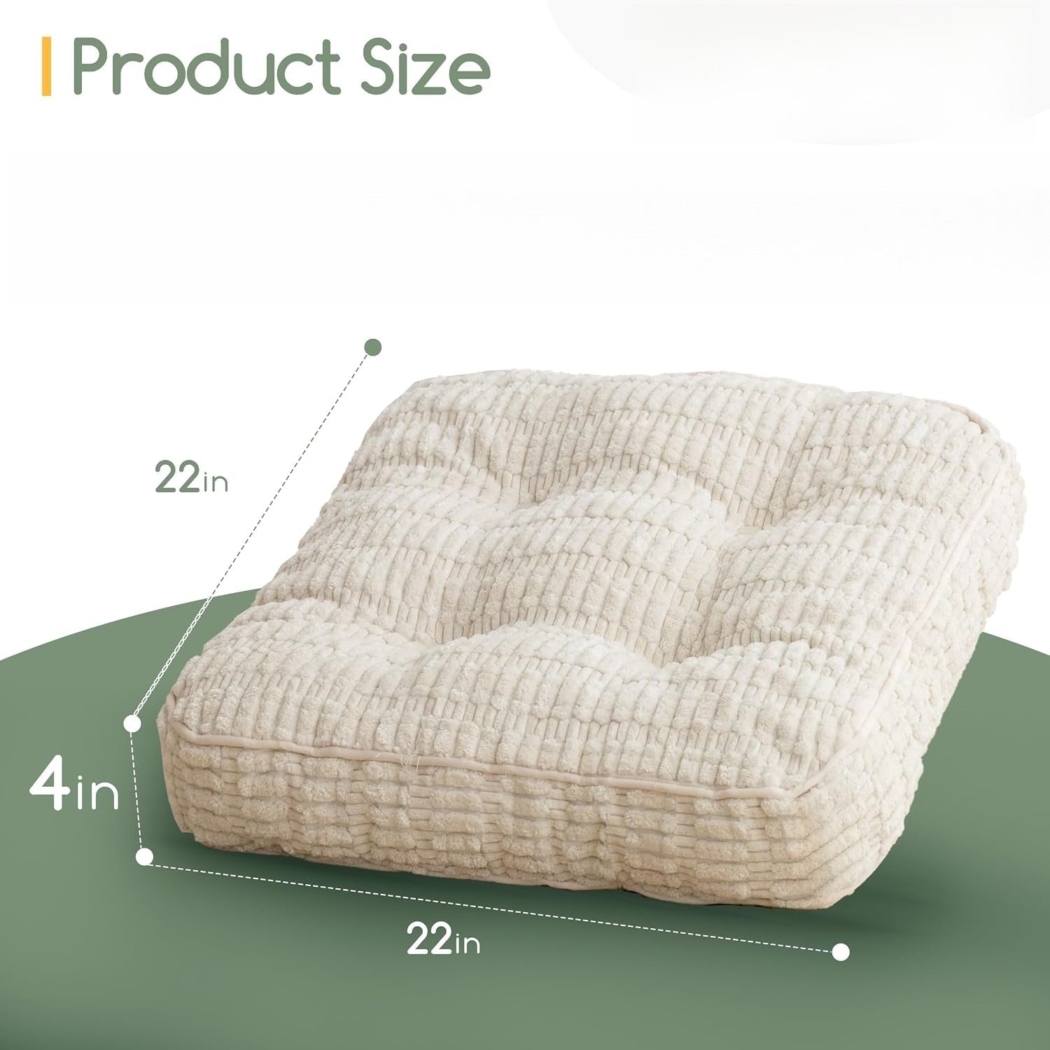 Large Corduroy Square Meditation Floor Cushion
