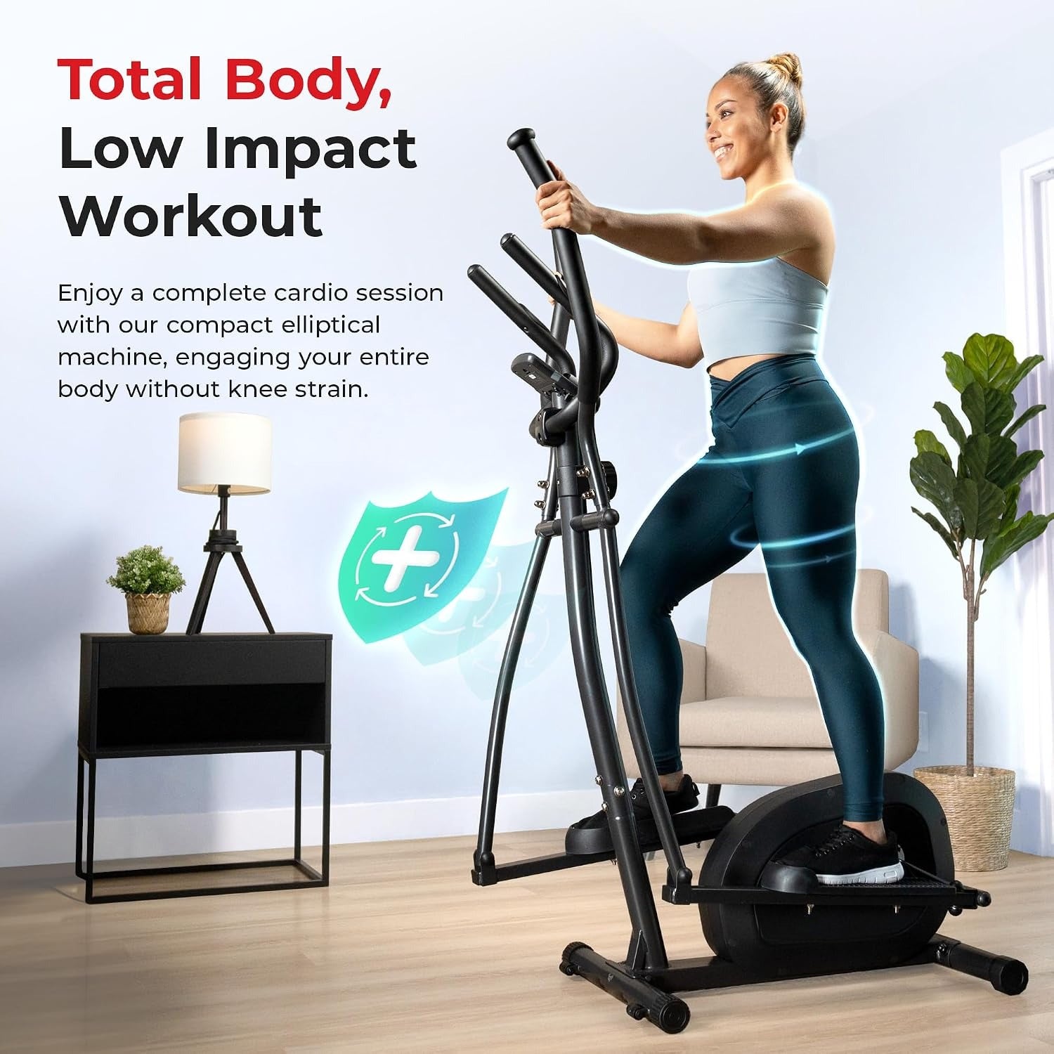 Smart Upright Home Elliptical Fitness Machine