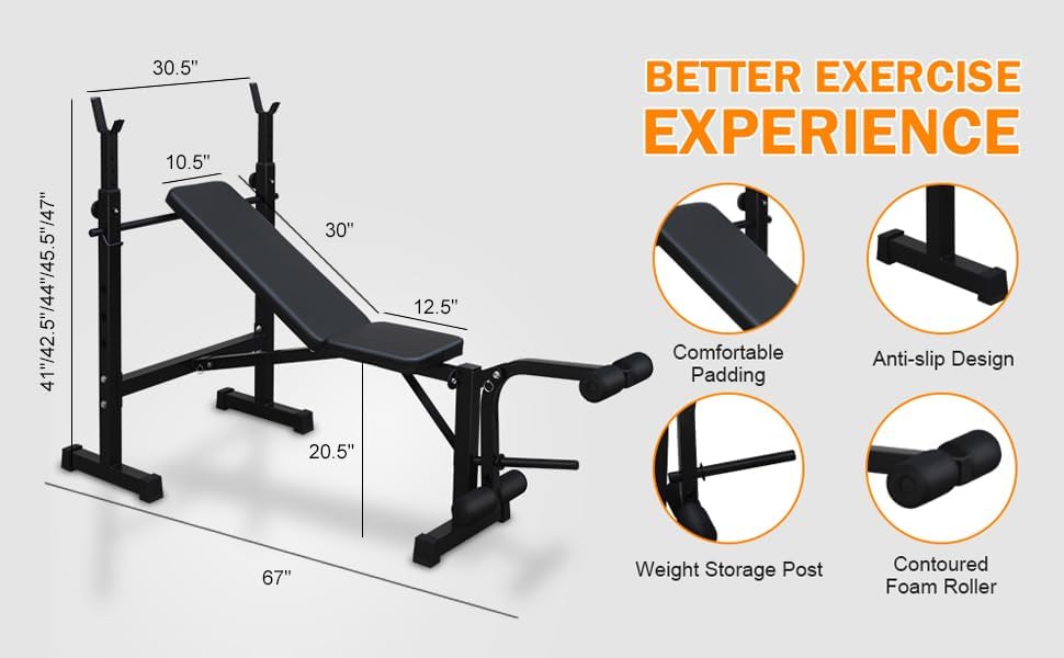 Adjustable Olympic Bench With Squat Rack