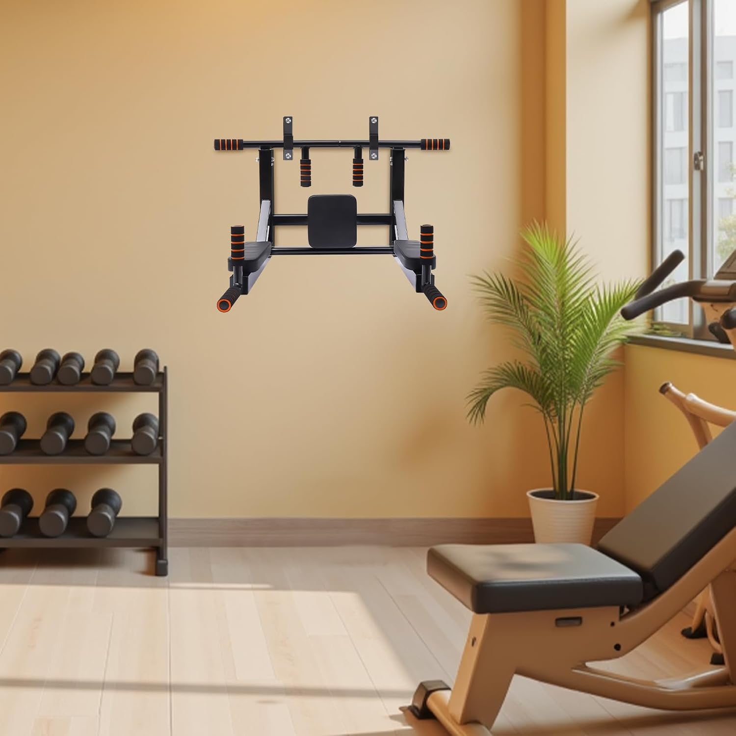 Heavy‑Duty Wall‑Mount Pull‑Up Bar Station