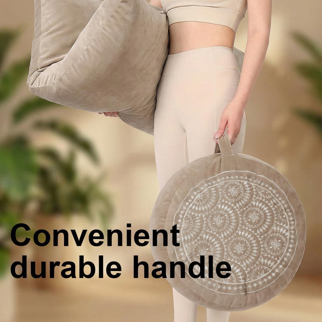 Velvet Buckwheat Yoga Meditation Cushion Set