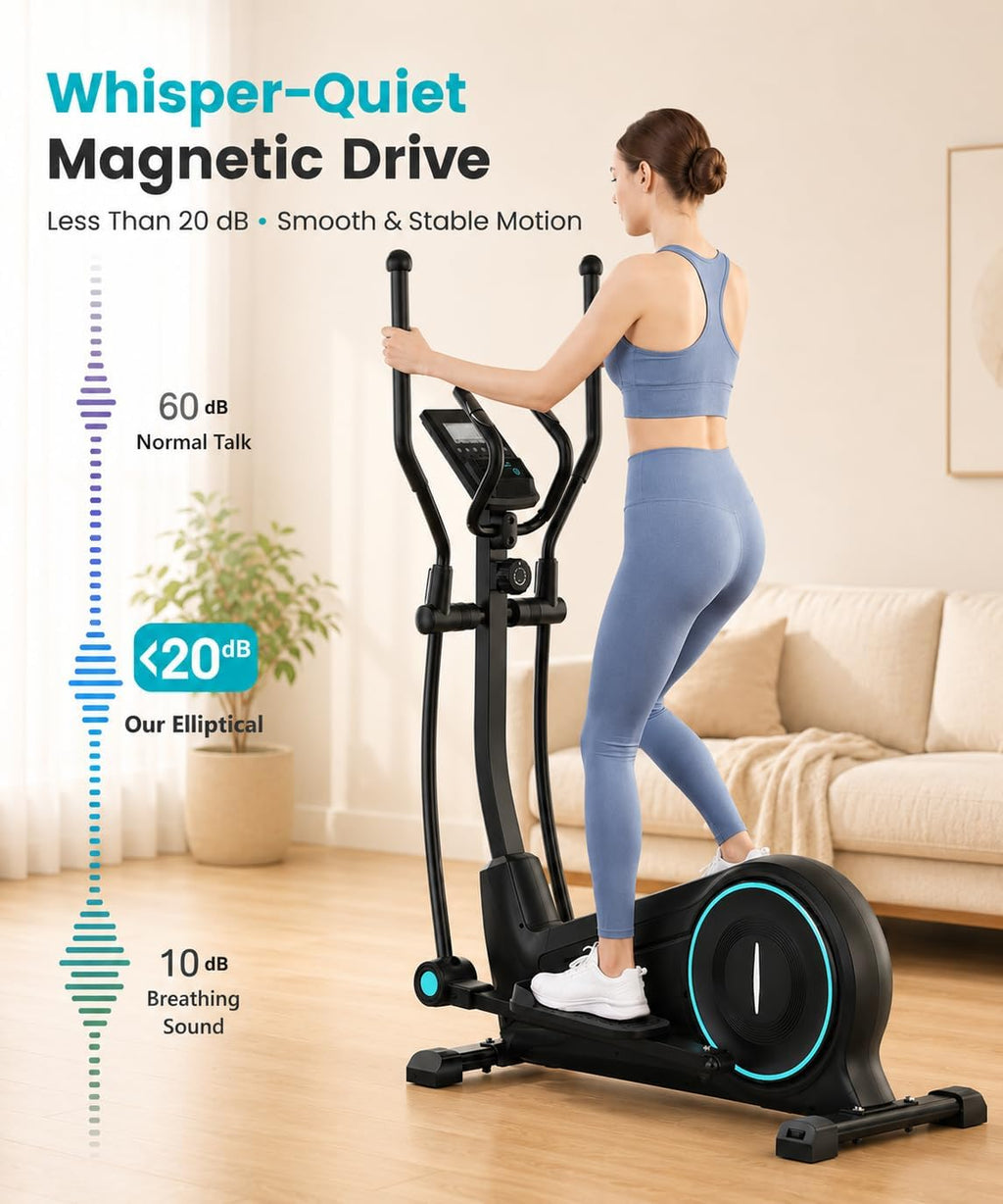 Quiet Magnetic Home Elliptical Exercise Machine