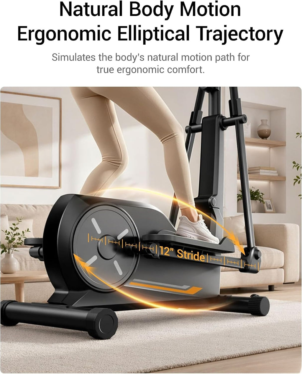 Quiet Magnetic Compact Home Elliptical Machine