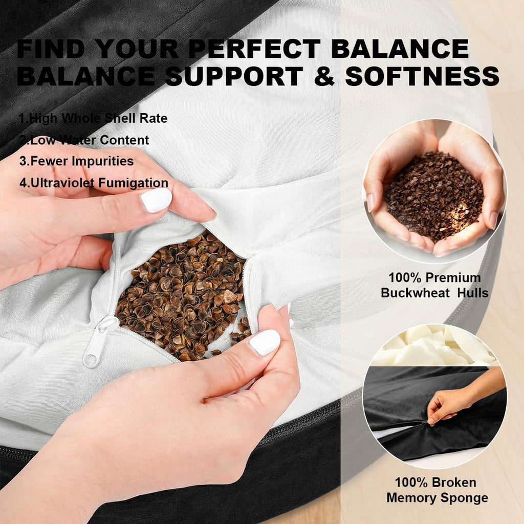 Velvet Buckwheat Yoga Meditation Cushion Set