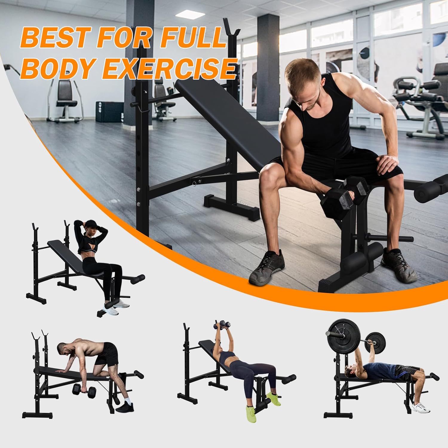 Adjustable Olympic Bench With Squat Rack