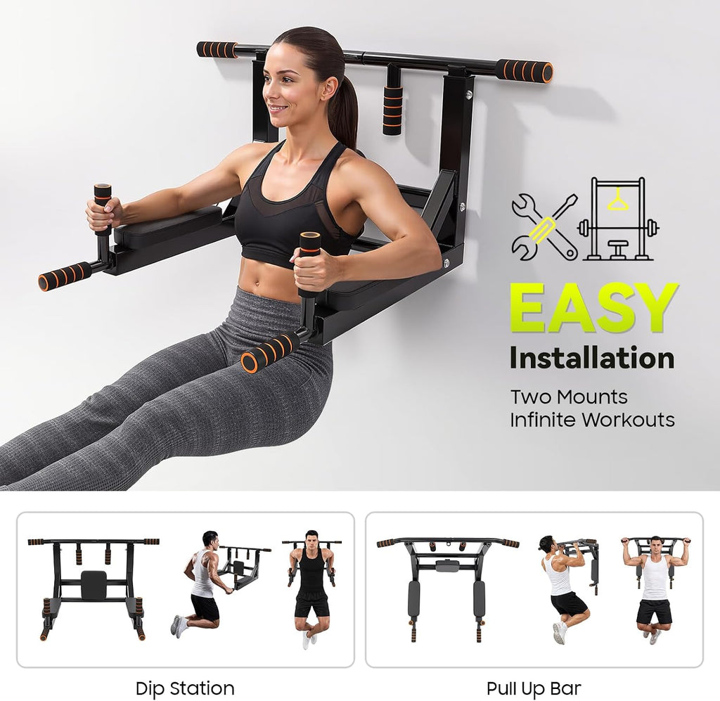 Multifunctional Wall‑Mount Pull‑Up Bar Station