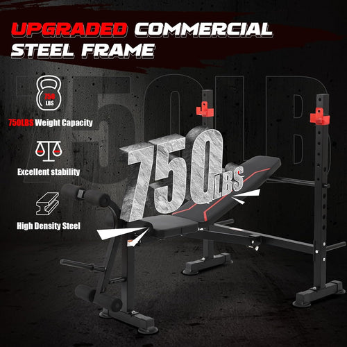 750LBS Adjustable Weight Workout Bench Set