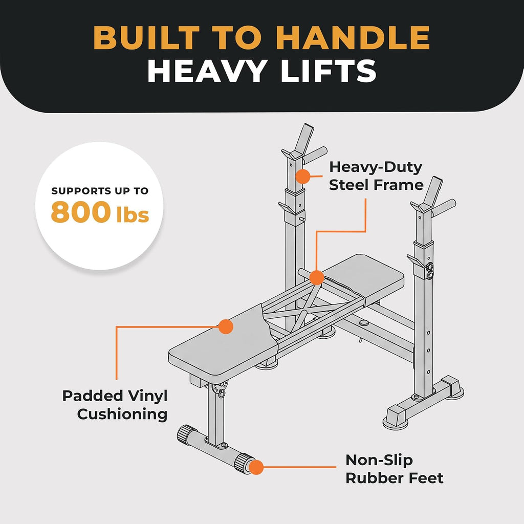 Adjustable Olympic Bench With Squat Rack