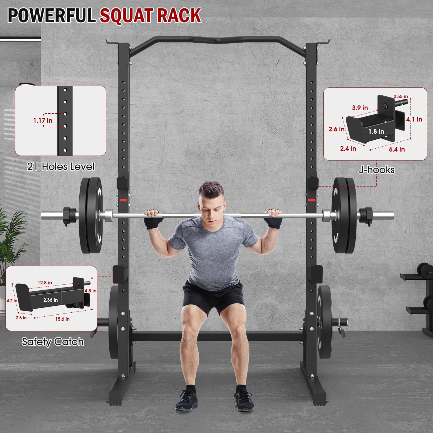 Adjustable Weight Bench With Squat Rack