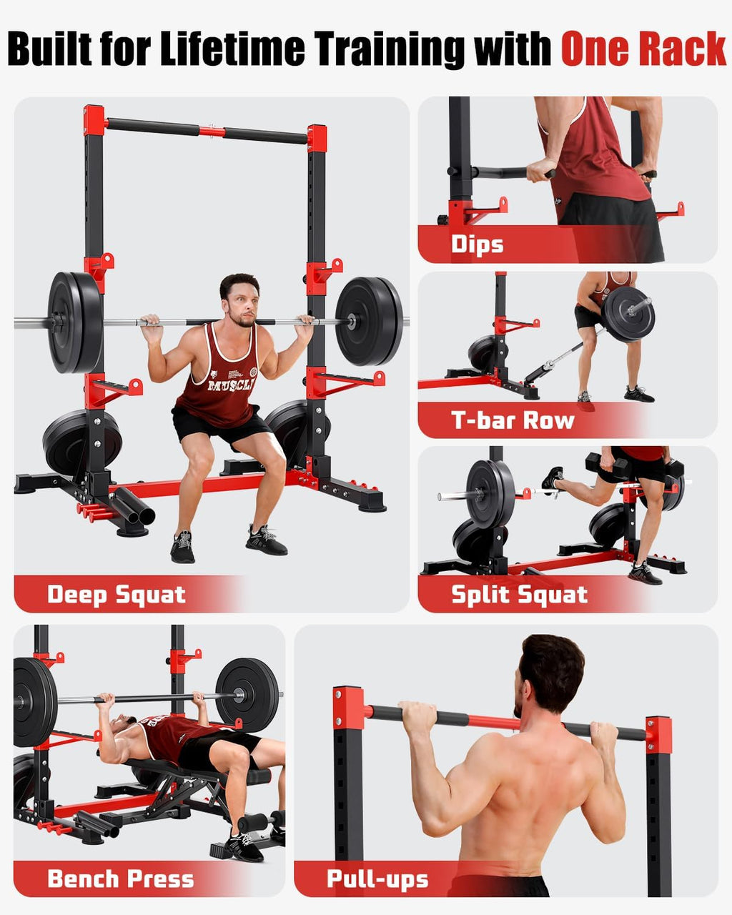 Smith Machine Squat Rack Power Cage Combo
