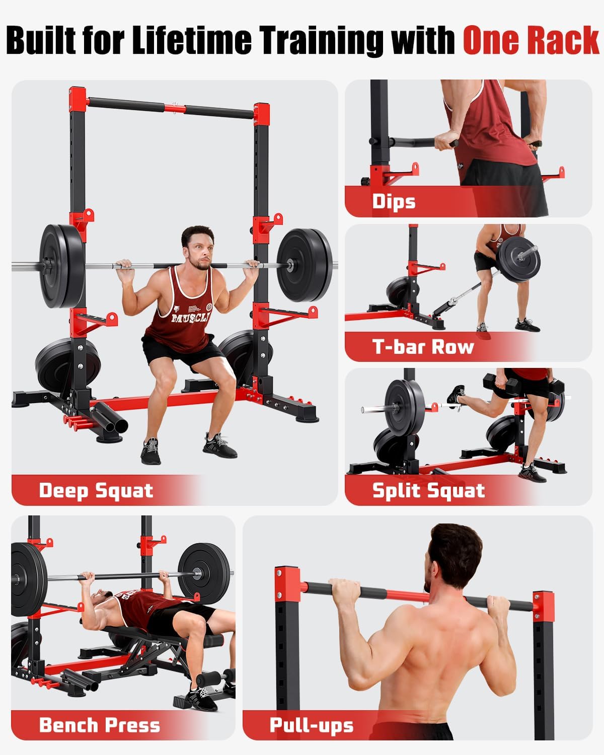 Smith Machine Squat Rack Power Cage Combo