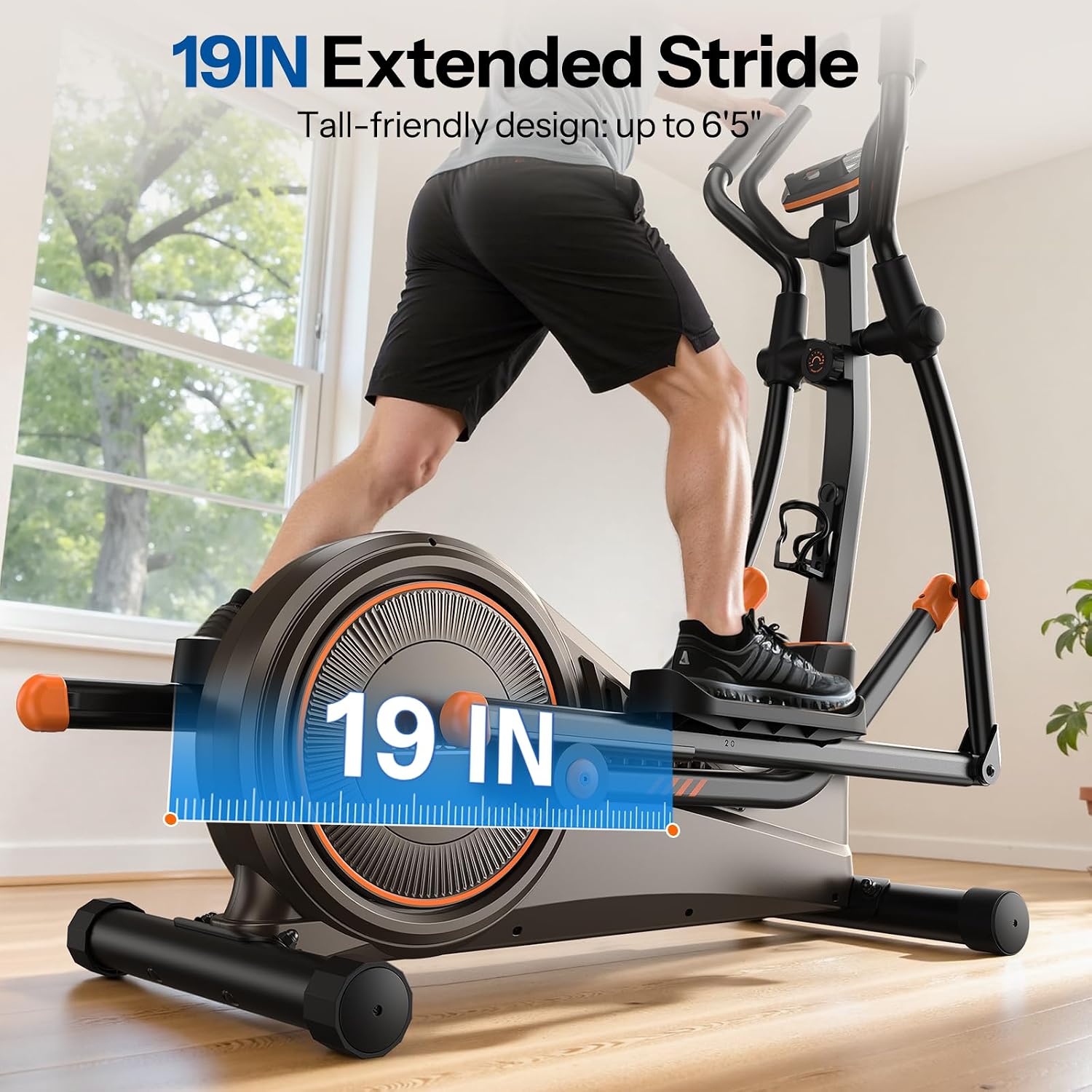 Long‑Stride Home Elliptical Machine