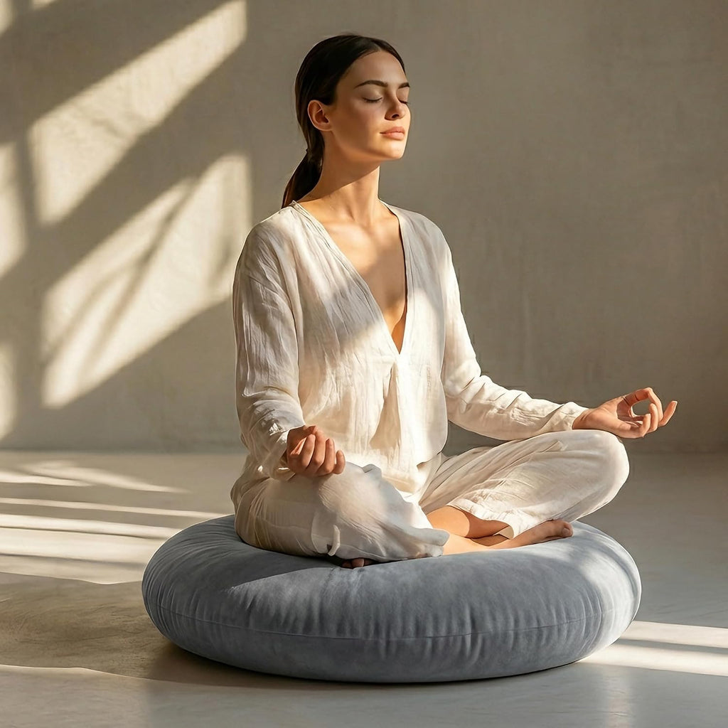 Large Grey Adult Meditation Floor Pillow Cushion