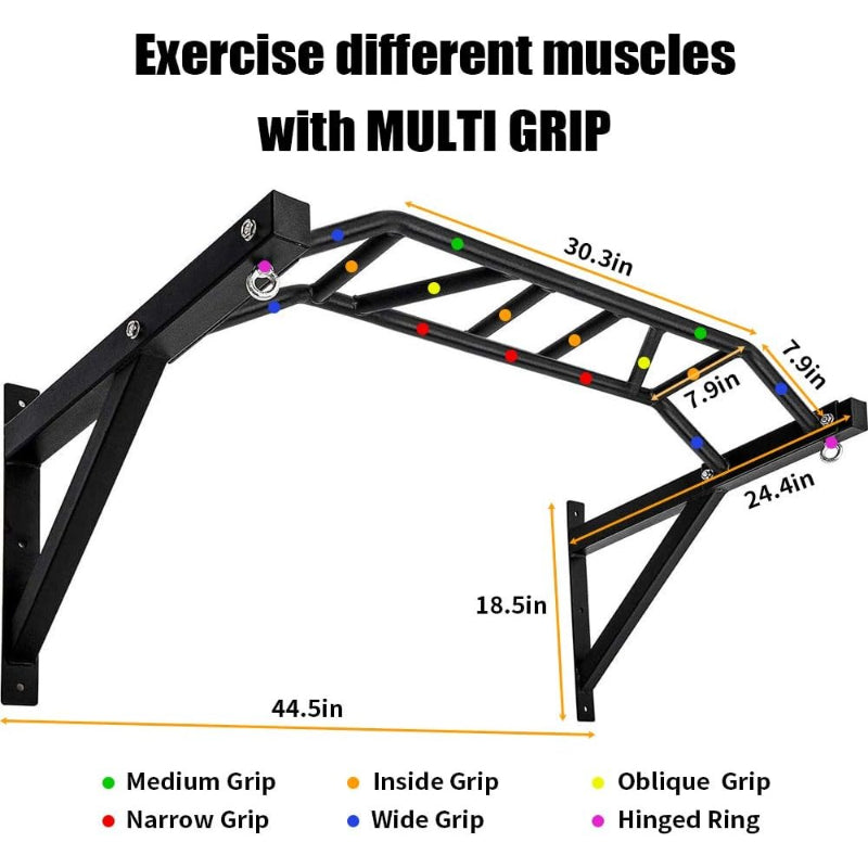 Wall‑Mount Pull‑Up Bar Dip Station Combo