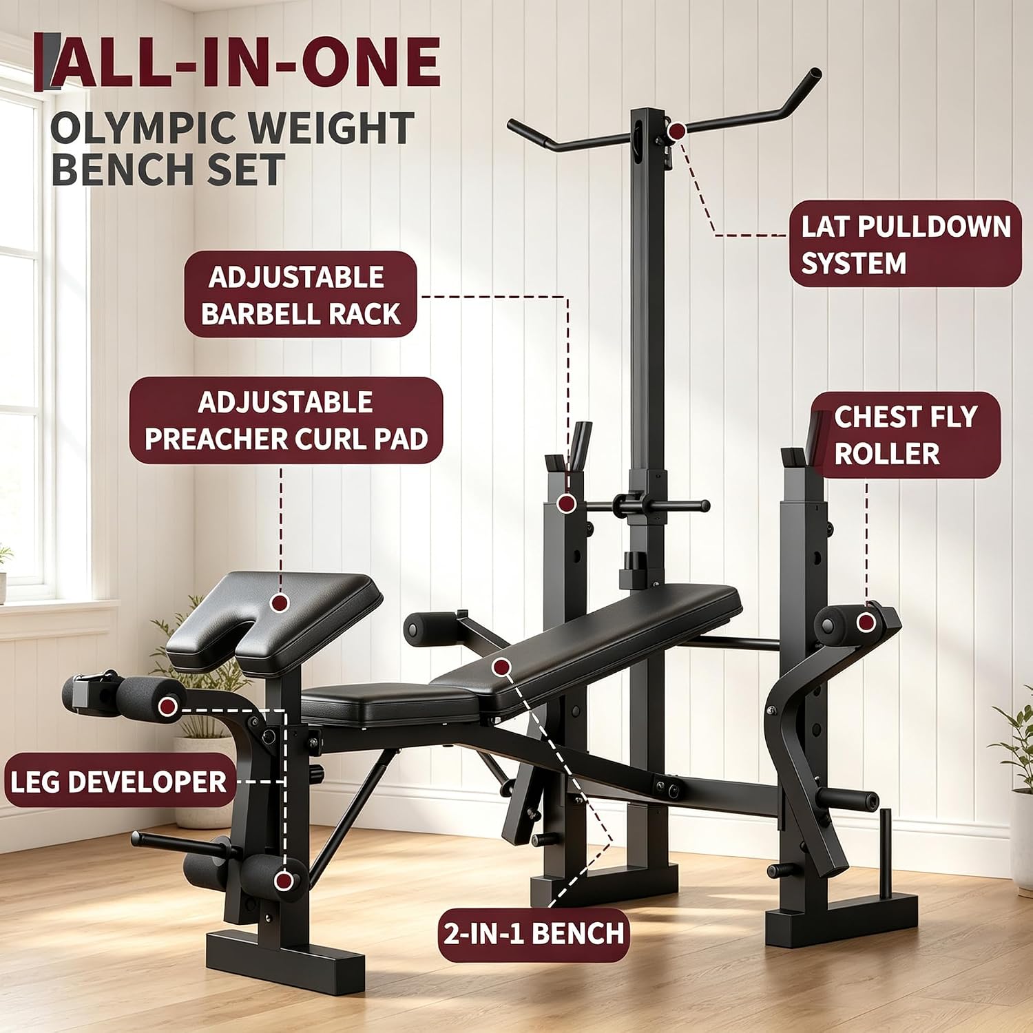 Adjustable Weight Bench With Leg Extension