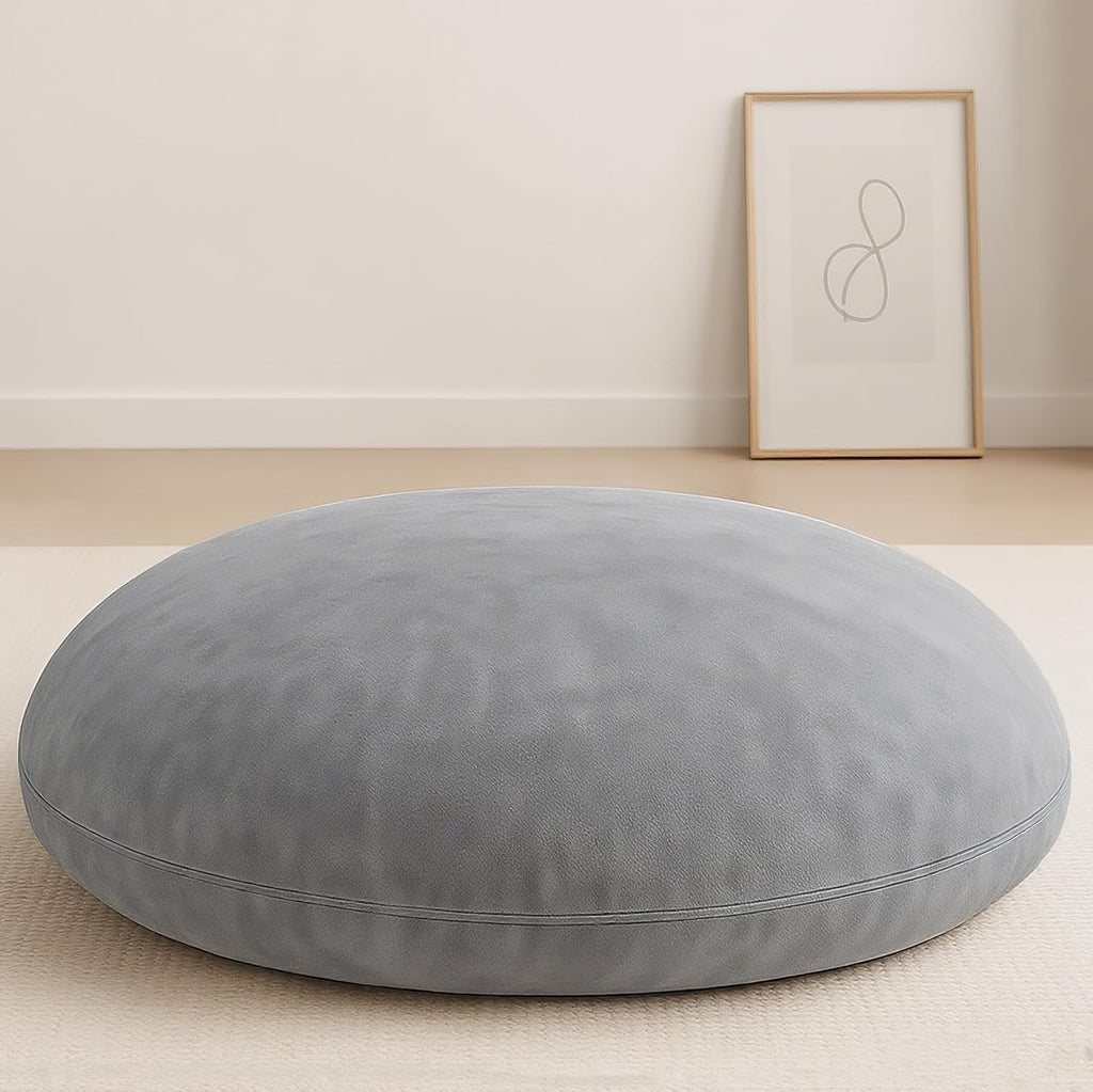 Large Grey Adult Meditation Floor Pillow Cushion
