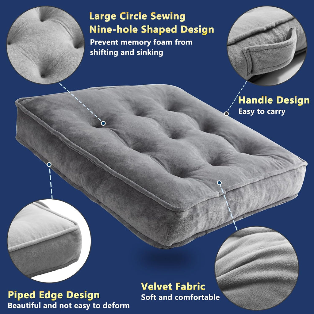 Memory‑Foam Square Yoga Floor Cushion Set