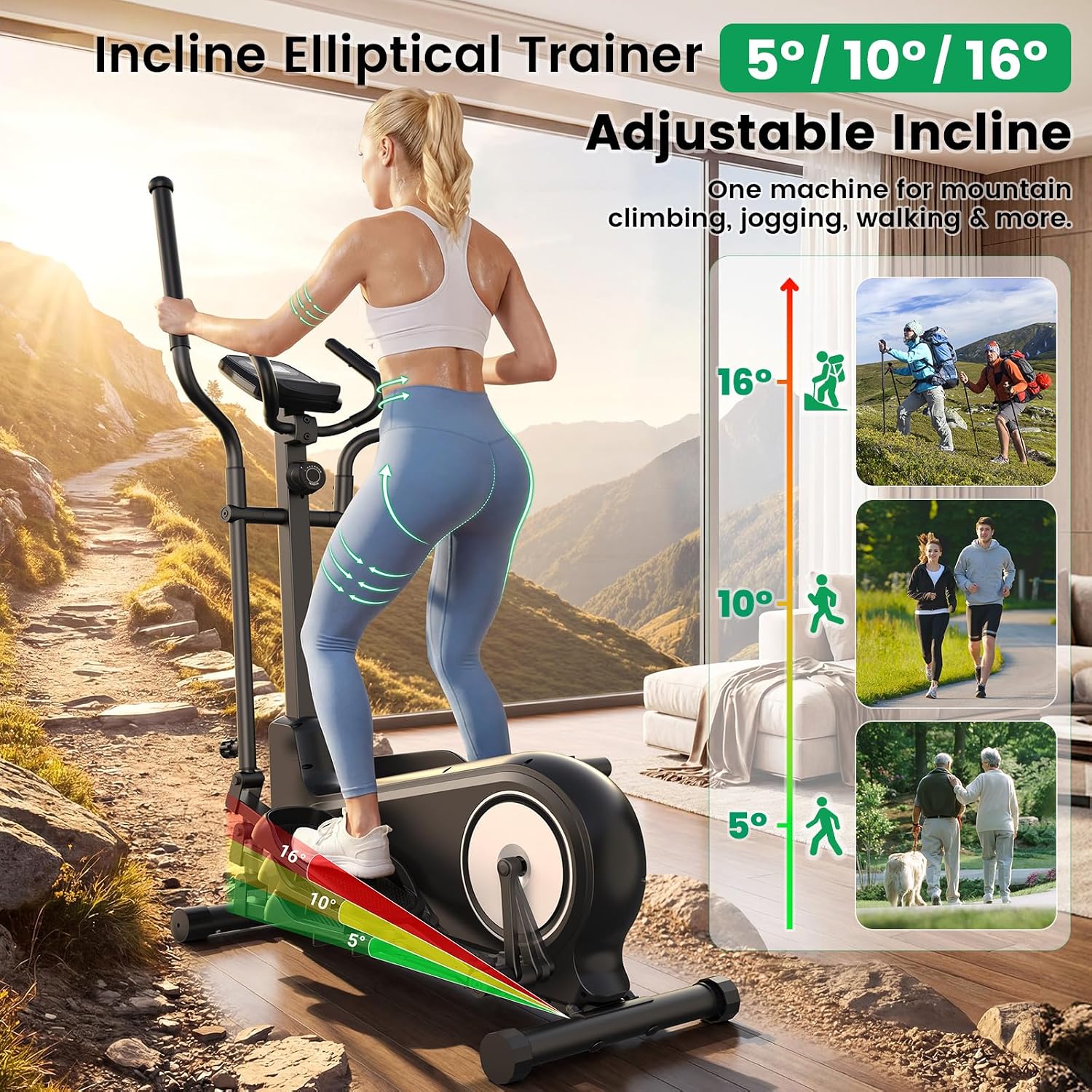 Foldable Magnetic Home Elliptical Trainer Machine