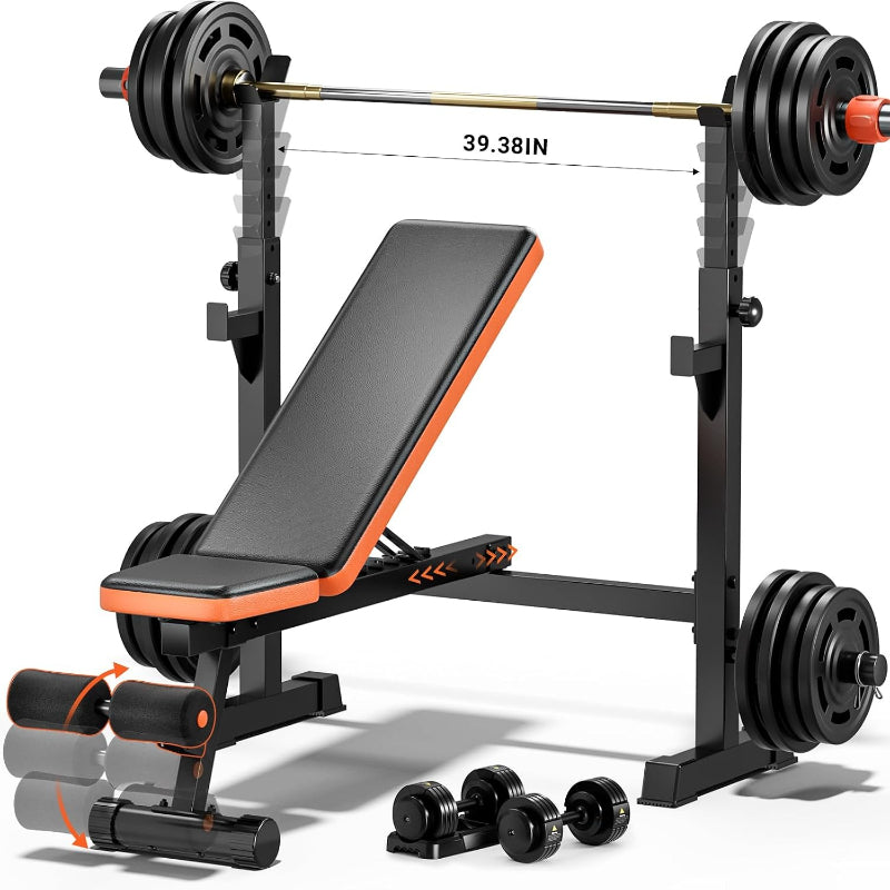 770LBS Weight Bench With Squat Rack