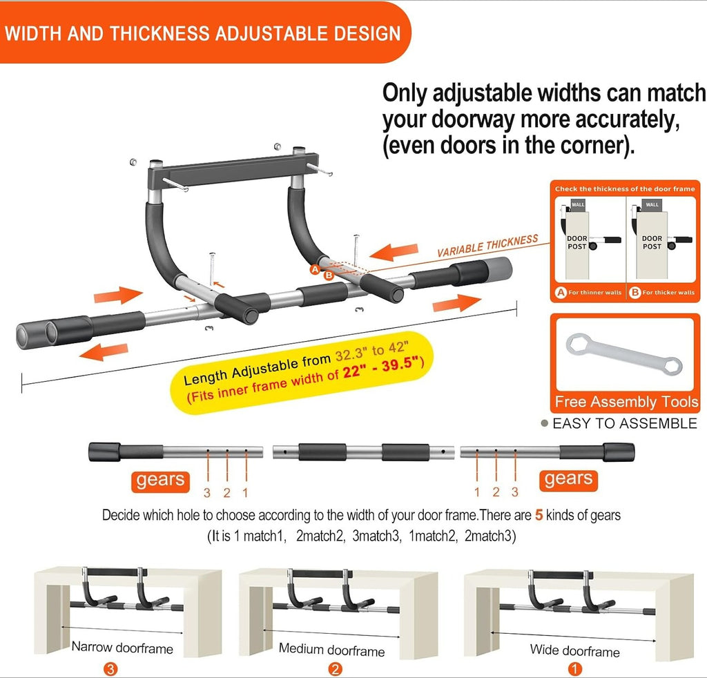 Adjustable Doorway Indoor Pull‑Up Bar