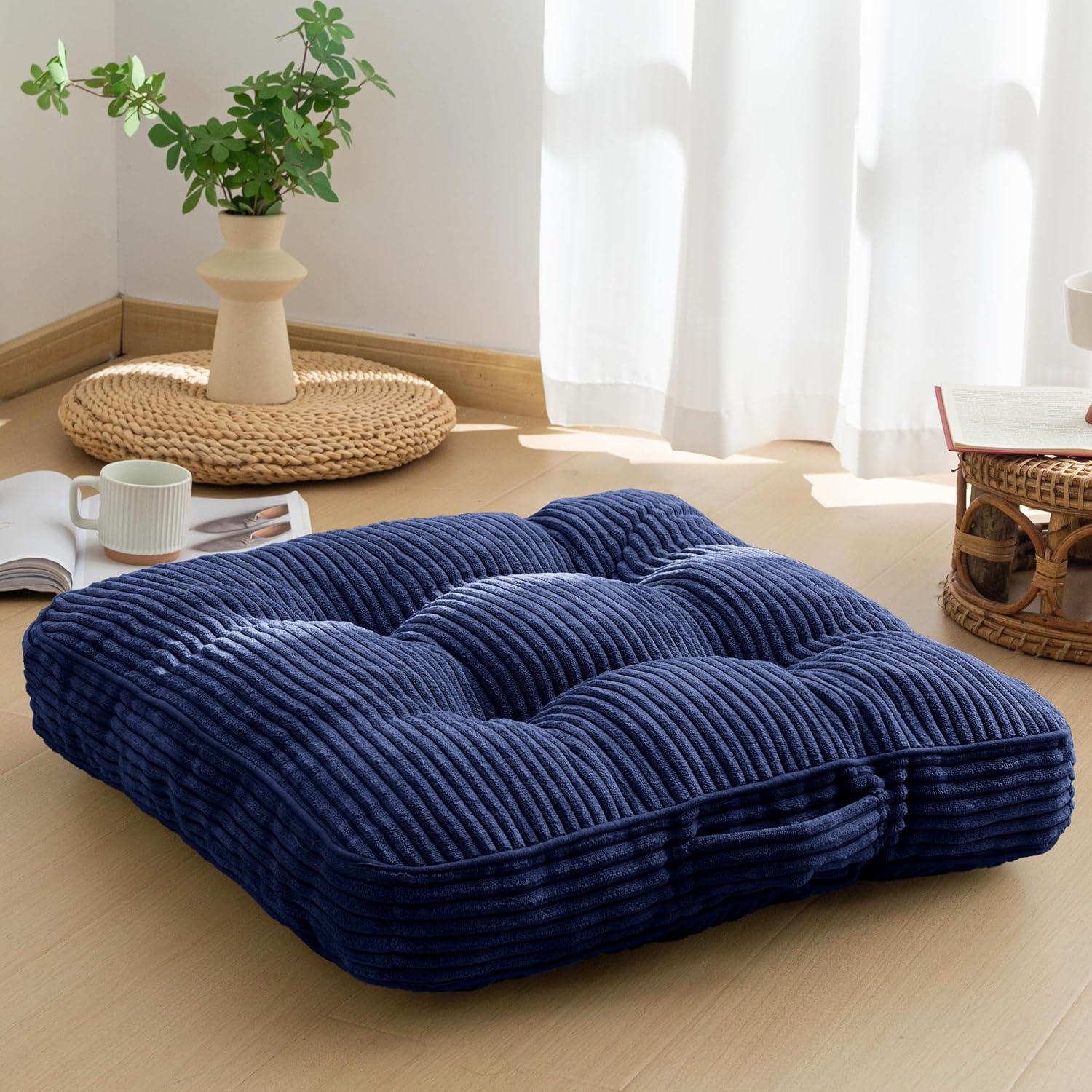 Large Corduroy Yoga Floor Meditation Cushion