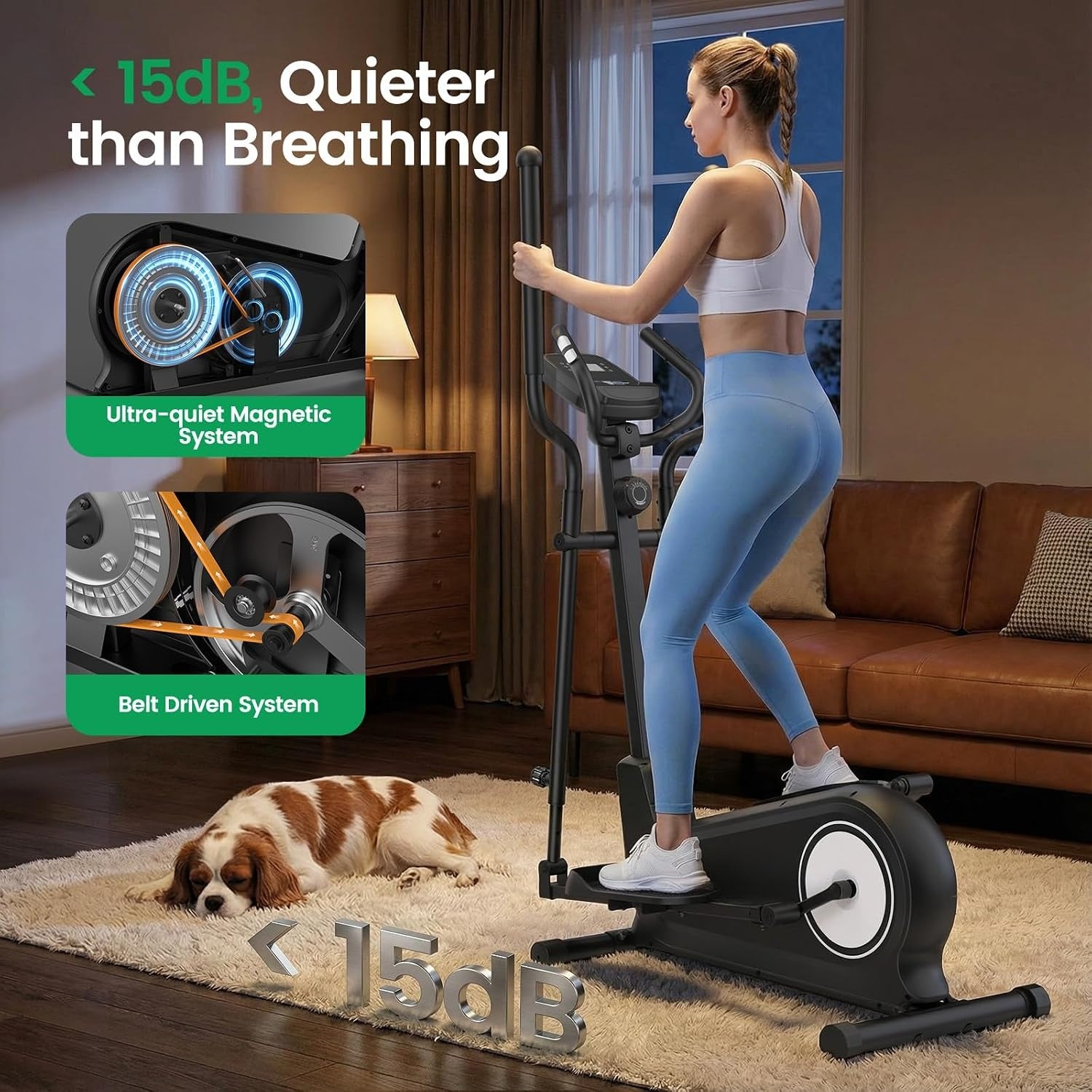 Foldable Magnetic Home Elliptical Trainer Machine
