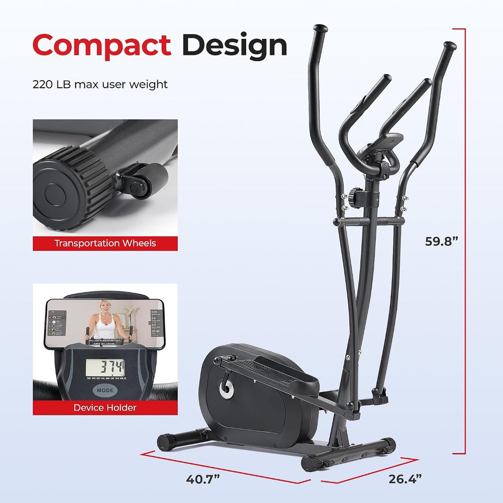 Smart Upright Home Elliptical Fitness Machine