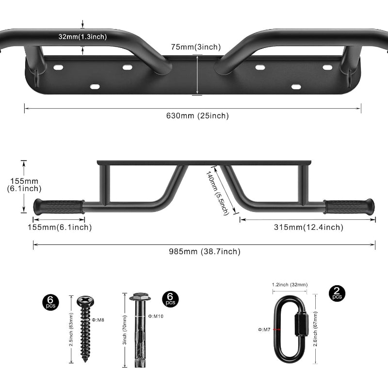 Heavy‑Duty Ceiling Wall Mount Pull‑Up Bar