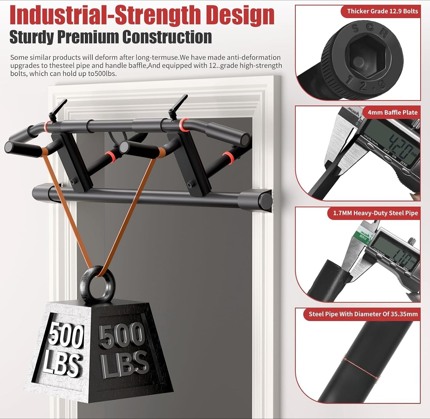 Doorway Pull‑Up Bar With Resistance Bands