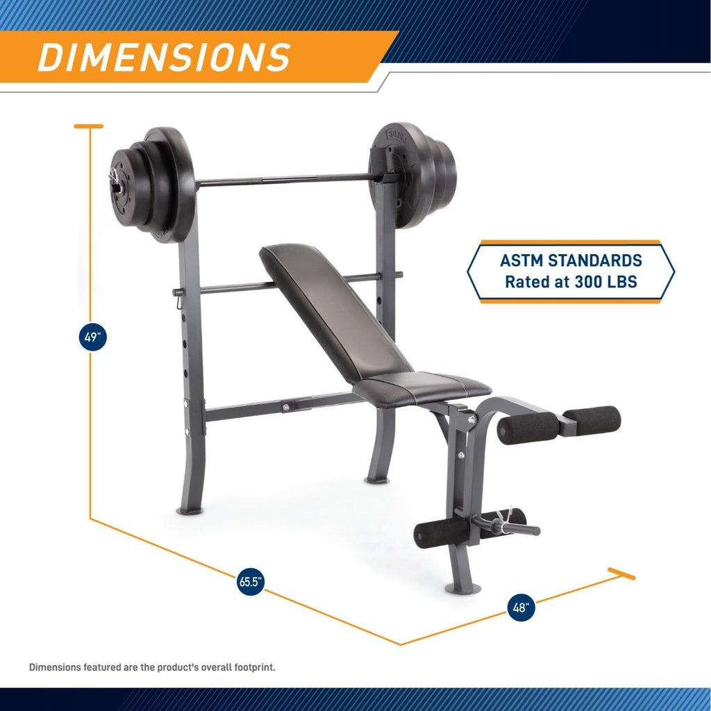 Standard Weight Bench With Vinyl‑Coated Set