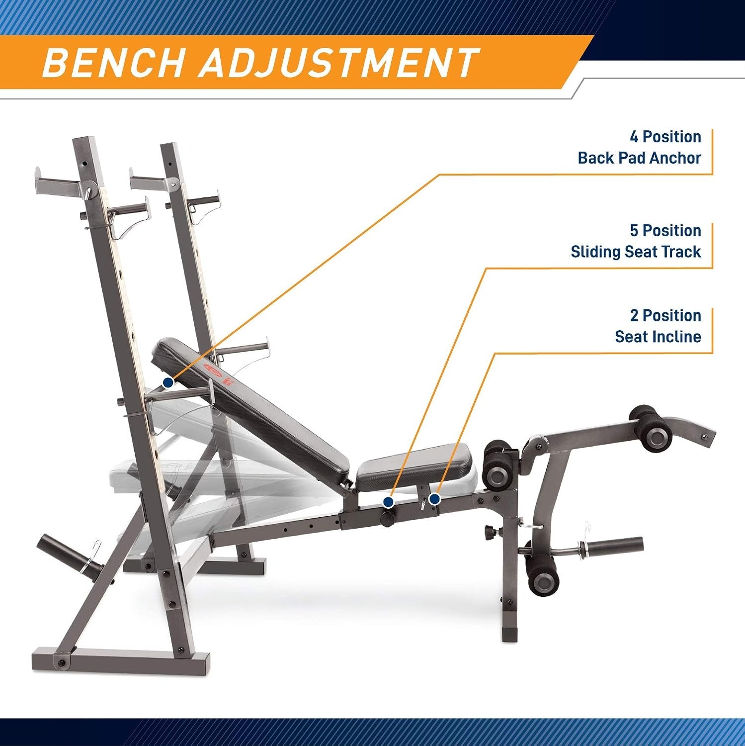 Olympic Weight Bench With Preacher Curl Pad
