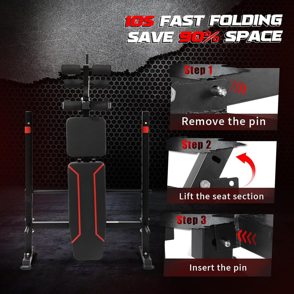 750LBS Adjustable Weight Workout Bench Set